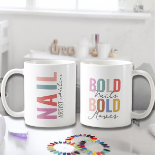 Mug Pastel Clou coloré Artiste Nom Motivation Citation