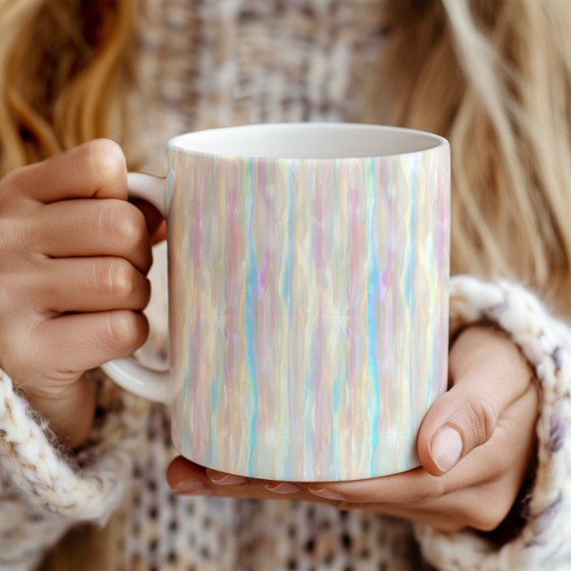 Mug Pastel Colors Shimmering Iridescent Stripes Patter (Créateur téléchargé)