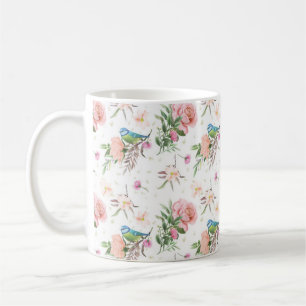 Mug Pastel Creusé à la main Fleurs roses et de Pêche &