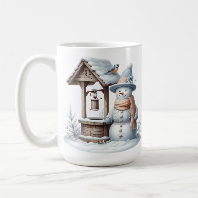 MUG PASTEL DOUX HIVER SNOWMAN & WISHELING BIEN (Gauche)