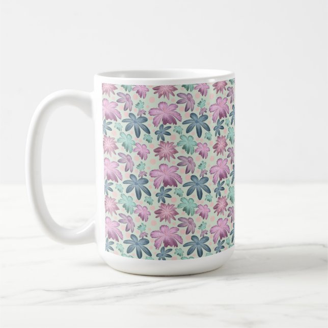 Mug Pastel Floral watercolor Pattern  (Gauche)