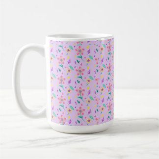 Mug "Pastel Flower Motif - Cute Aquarelle Floral De