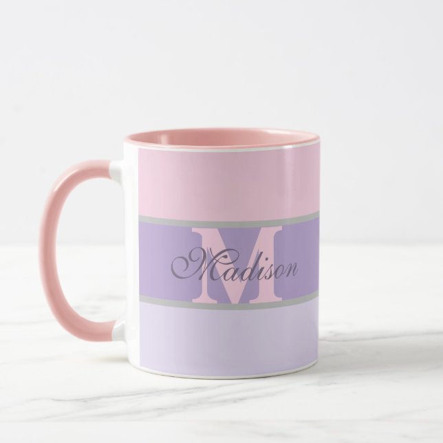 Mug pastel girly pincé personnalisé (Gauche)