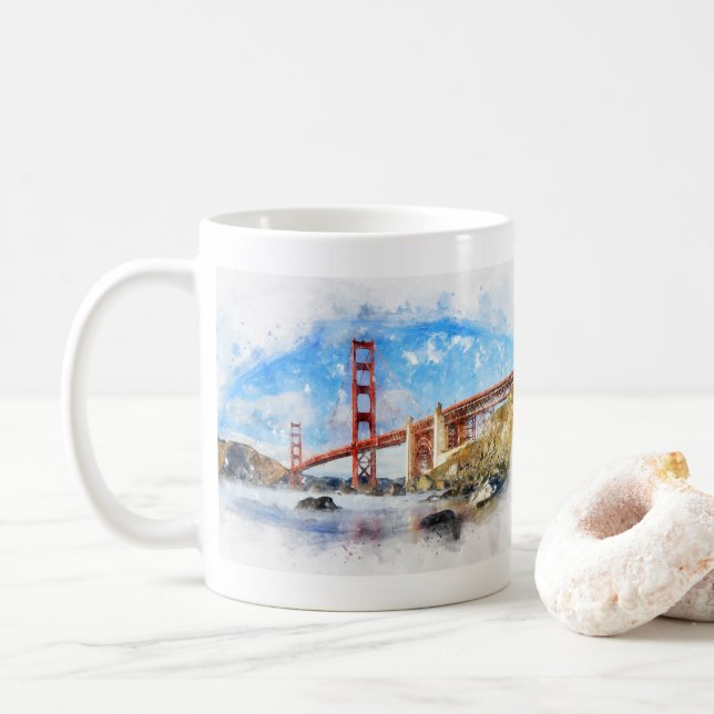 Mug Pastel Golden Gate Bridge à San Francisco (Avec donut)