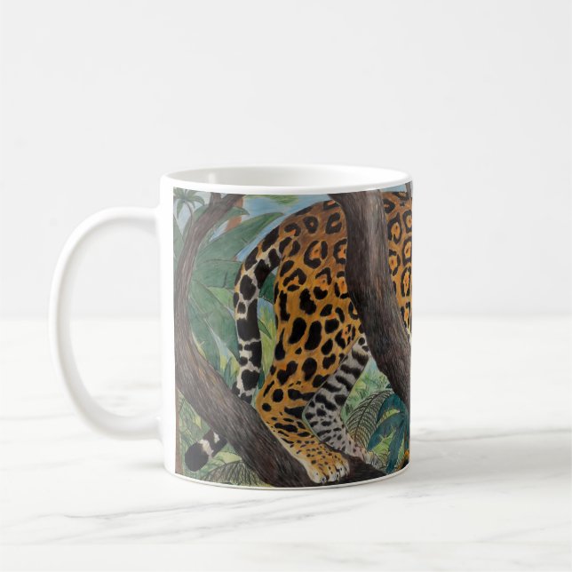 Mug Pastel jaguar : dessin de la jungle. (Gauche)