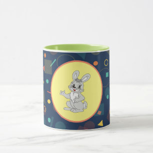 Mug Pastel Lapin Heureux - Céramique de joli lapin