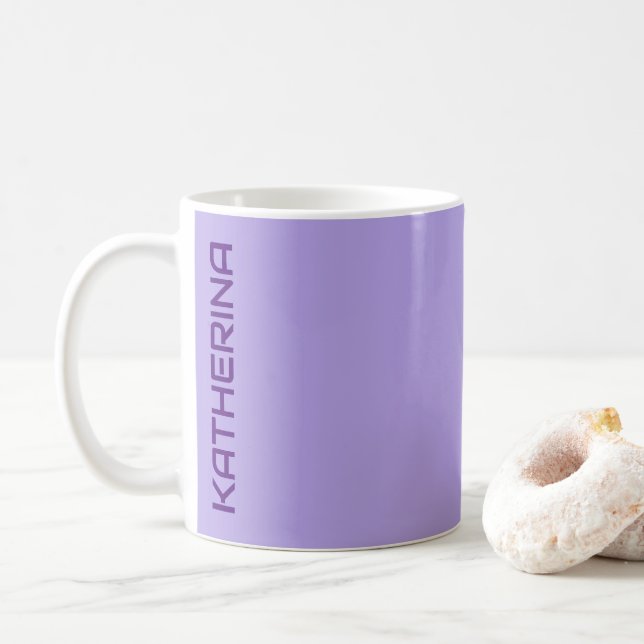 Mug Pastel Lilac Gris Couleur Solide Personnalisé (Avec donut)