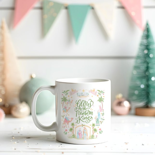 Mug Pastel Nativity | Glory to the Newborn King (Créateur téléchargé)