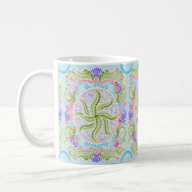 Mug Pastel Nature Mandala Art (Gauche)