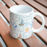 Mug Pastel nom personnalisé voile nautique marine<br><div class="desc">Pastel personnalisé garçons nom nautique marine thème voile coutume modèle mug. Fait un beau cadeau personnalisé pour les garçons et les hommes - père,  frère,  grand-père,  petit ami,  collègue et tous ceux qui aiment la mer,  l'océan,  la voile,  la pêche et les aventures.</div>