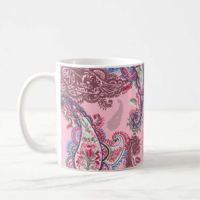 Mug Pastel paisley, patchwork ethnique traditionnel (Gauche)