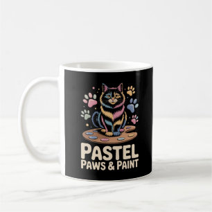 Mug Pastel Paws & Peinture Chat Artistique avec Panier