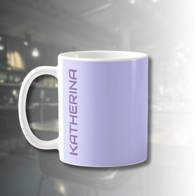 Mug Pastel Periwinkle Couleur Solide Personnalisé (Créateur téléchargé)