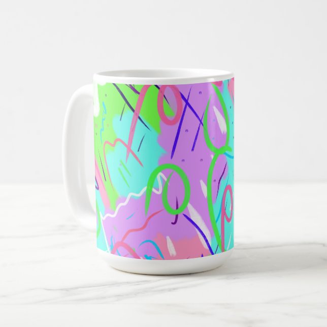 Mug Pastel Pop Art Abstrait (Devant gauche)