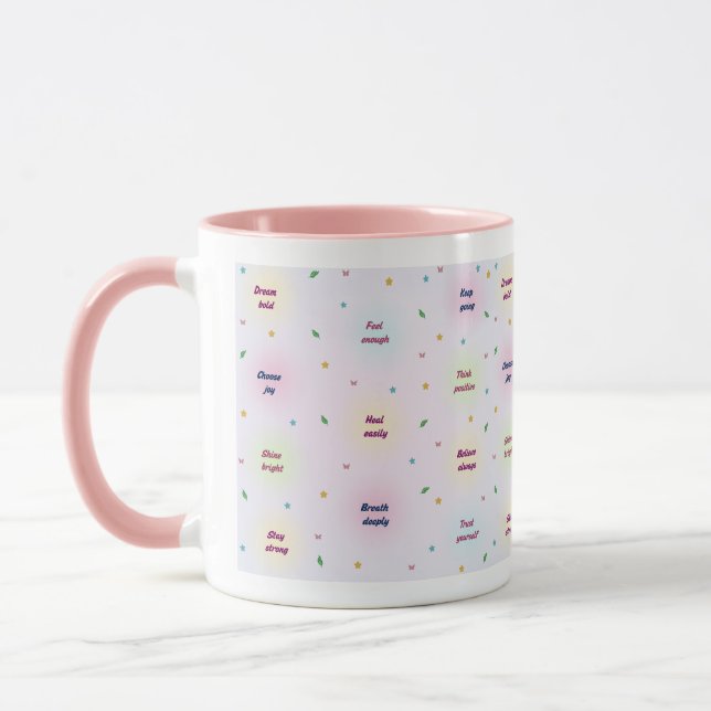 Mug Pastel Positive Affirmations Pattern (Gauche)