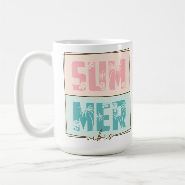 MUG PASTEL ROSE & VIBES D'ÉTÉ VERTES DIT (Gauche)
