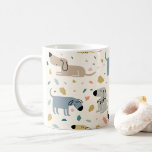 Mug Pastel Terrazzo Funny Mignonne Chien Motif