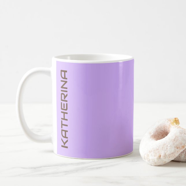 Mug Pastel Violet Couleur Solide Personnalisé (Avec donut)