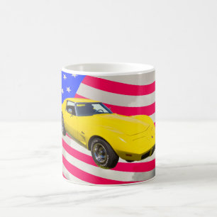 Mug Pastenague 1975 de Corvette avec le drapeau