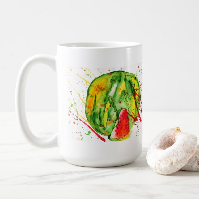 Mug pastèque Abstraite couleur vive (Avec donut)