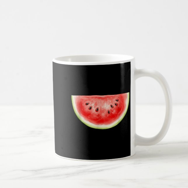Mug Pastèque Été Aquarelle Fruit Tranches Juteux (Droite)