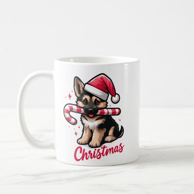 Mug Pasteur allemand de Noël avec chapeau de Père Noël (Gauche)
