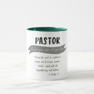 Mug Pasteur Merci avec la Bible Verse