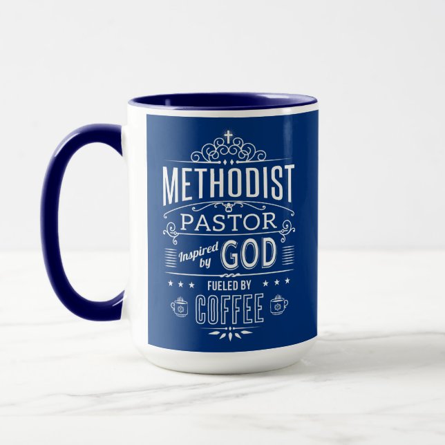 Mug Pasteur méthodiste, inspiré de Dieu et du café (Gauche)