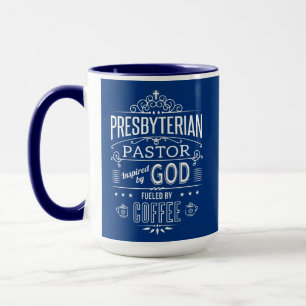 Mug Pasteur presbytérien, propulsé par Dieu et le café