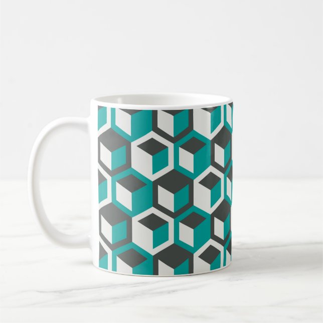 Mug Pat sans couture géométrique rétro abstraite inspi (Gauche)
