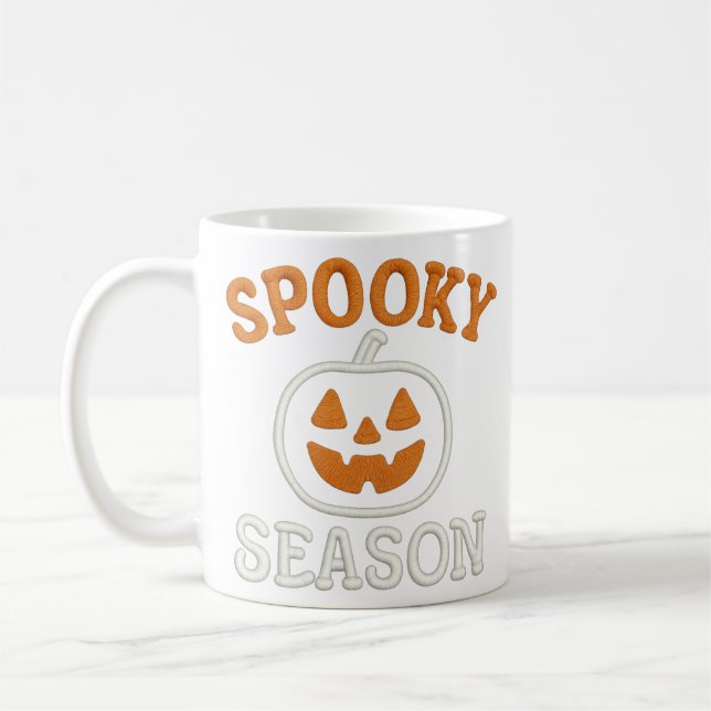 Mug Patch de citrouille Halloween de la saison effraya (Gauche)