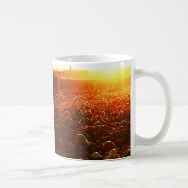 Mug Patch de citrouilles Coucher de soleil jaune  (Droite)