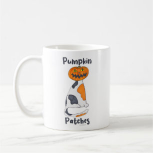 Mug Patches Citrouilles amusantes Halloween Calico Cat