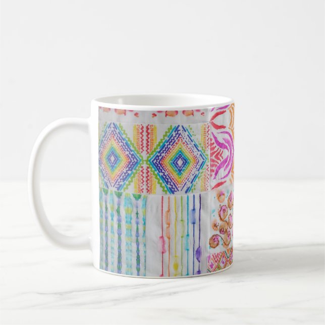 Mug patchwork Abstrait, motif de teinture à l'aquarell (Gauche)