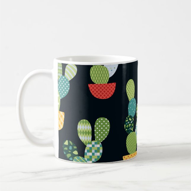 Mug Patchwork Cactus Plantes Motif sans couture (Gauche)