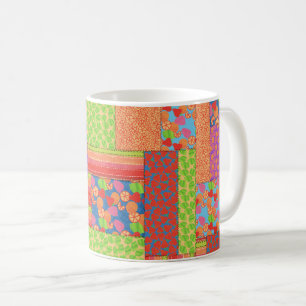 Mug Patchwork de Faux colorés de Fruits d'été Motifs