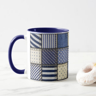 Mug Patchwork Denim bleu