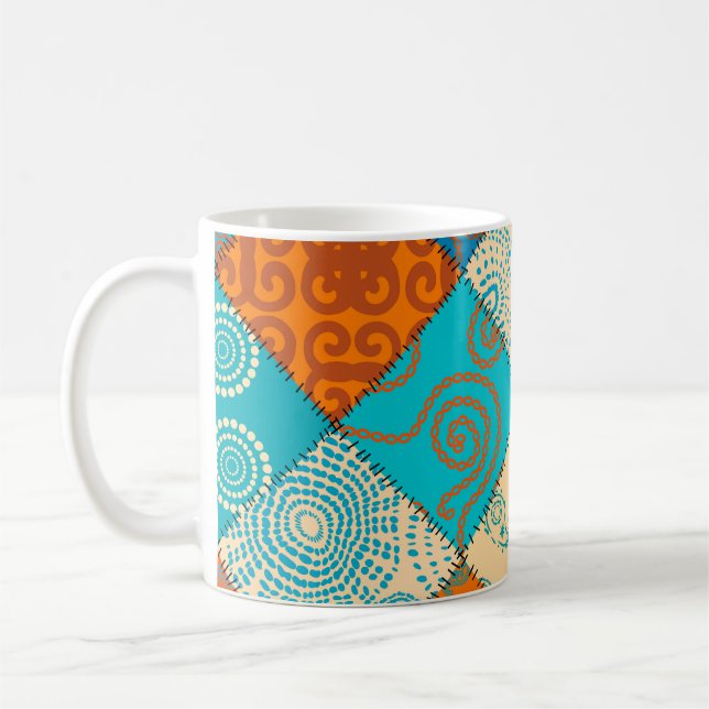 Mug patchwork indien : motif sans soudure vintage. (Gauche)