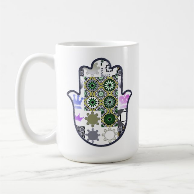 Mug Patchwork main Khamsa 1 (Gauche)
