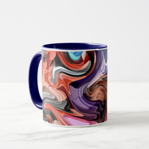Mug Patchwork Mosaïque Abstraite Fluides et Colorés