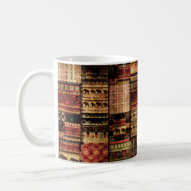 Mug Patchwork motif africain grunge imprimer arrière - (Gauche)