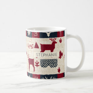 Mug Patchwork nordique de Noël Rennes (2)