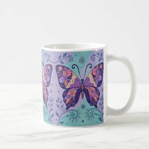 Mug Patchwork Papillon pourpre et Aqual