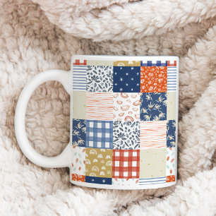 Mug Patchwork rouge et bleu