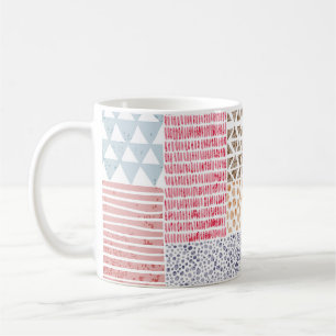 Mug Patchwork Style mignon Motif Doodé