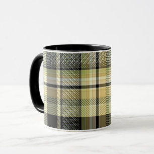 Mug Pâte de tartan jaune-brun.