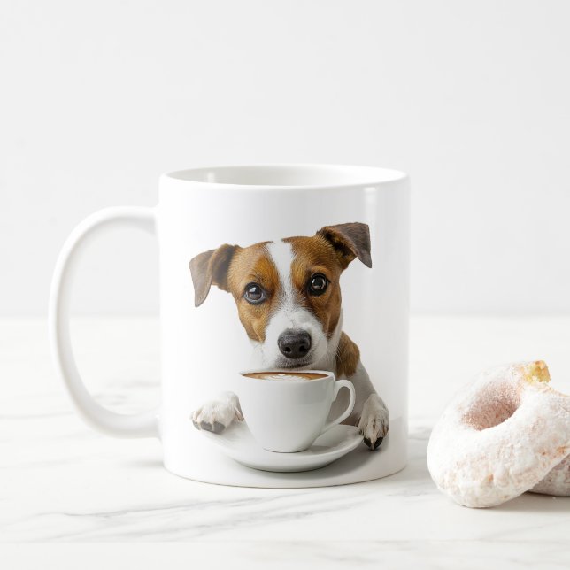 Mug Pâtes De Mon Café, Mignonne Chien, Personnalisé (Avec donut)