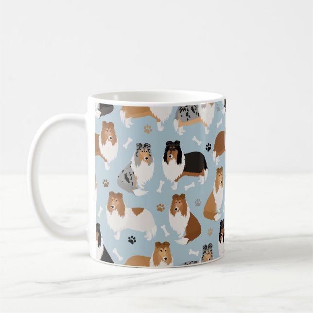 Mug Pâtes et os de collie rugueux (Gauche)