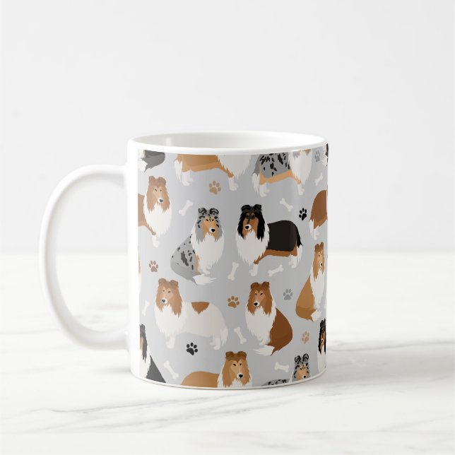 Mug Pâtes et os de collie rugueux (Gauche)