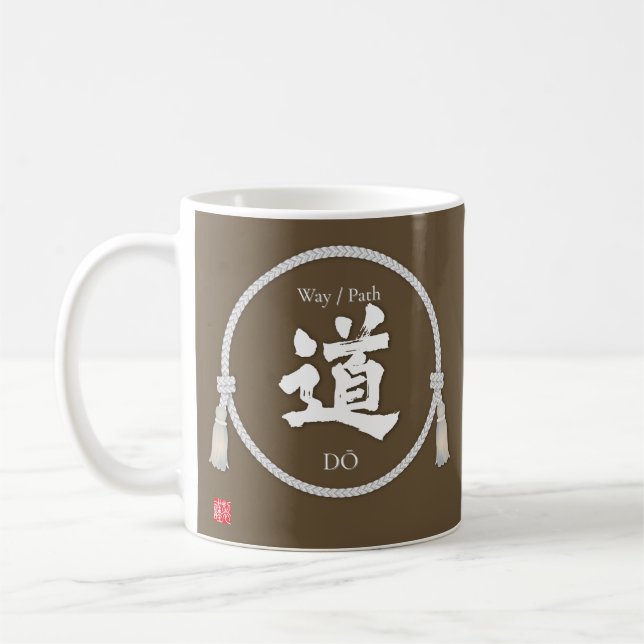 Mug Path & Way – 道 (Japanese Kanji) with kumihimo (Gauche)